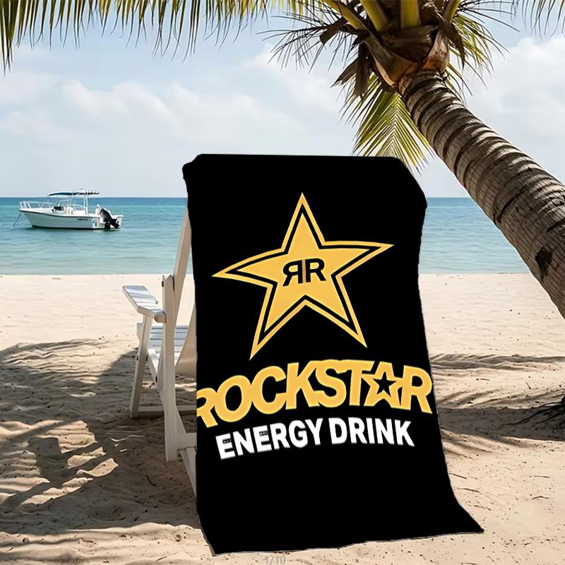 Beach Towel with Rockstar Energy Pattern - soft,absorbent,machine washable Lightweight&Modern,swimming,Travel Essentials