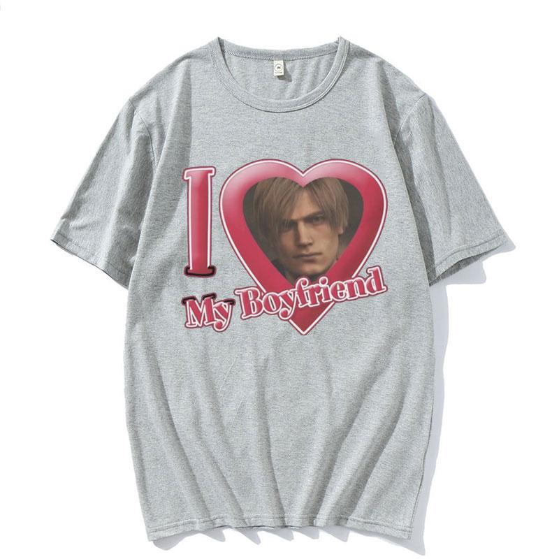 I Love My Boyfriend Leon S Kennedy Graphic Tshirt Unisex Womens Harajuku Cool Fashion T Shirt Male 100 Cotton Oversized Tshirts