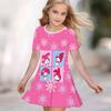Girls 3D Print Dresses Kids Girl Party Short Sleeve Princess Dress Tank 3D  Moe Cartoon  Print Dress