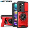 KEYSION Magnetic Phone Case for Infinix Hot 50 Pro+ 4G Hot 50 5G Slide Camera Protection Upright Kickstand Shockproof Back Cover