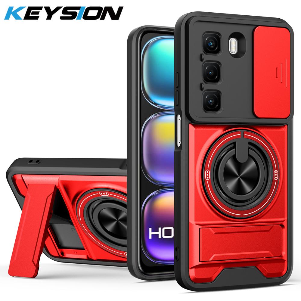 KEYSION Magnetic Phone Case for Infinix Hot 50 Pro+ 4G Hot 50 5G Slide Camera Protection Upright Kickstand Shockproof Back Cover