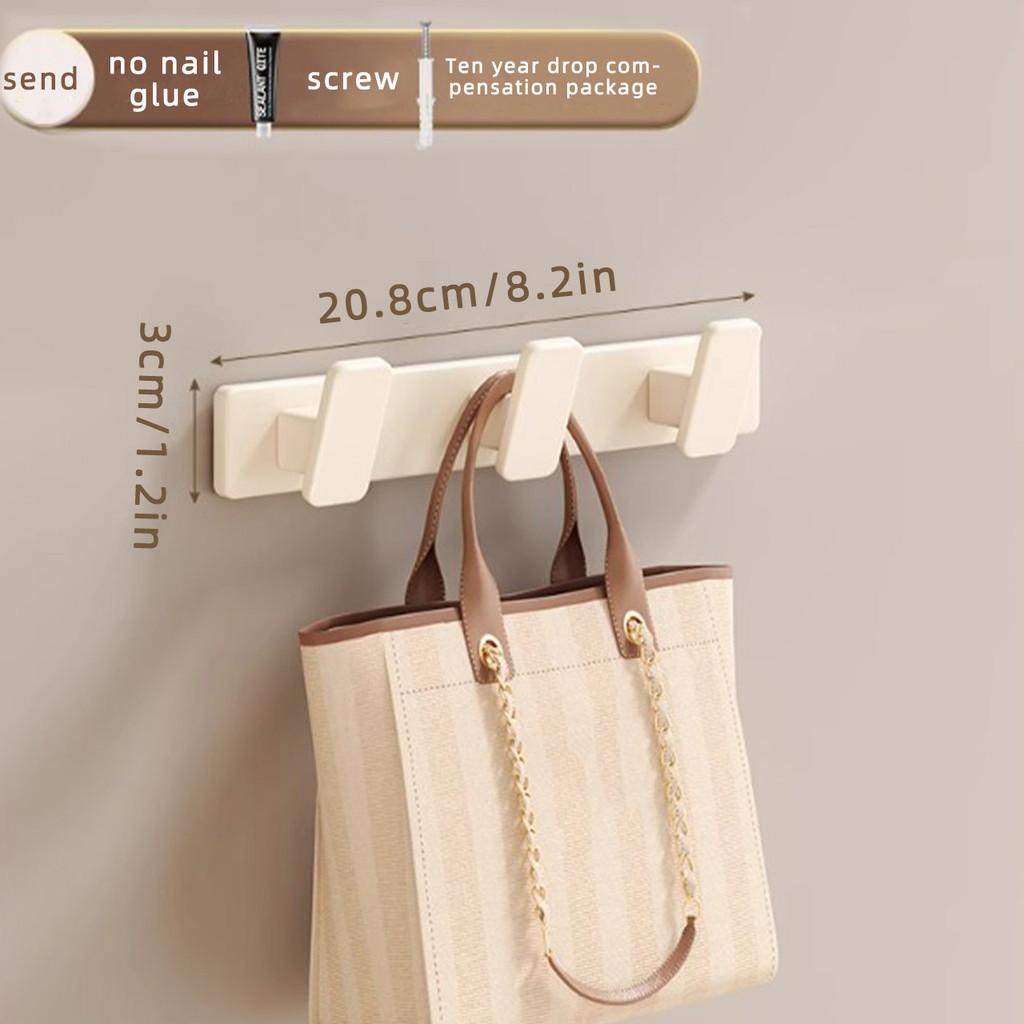 Aluminum Wall Mounted Multi-Hook Durable Rack for Wall and Door Home Organizers Space Saver