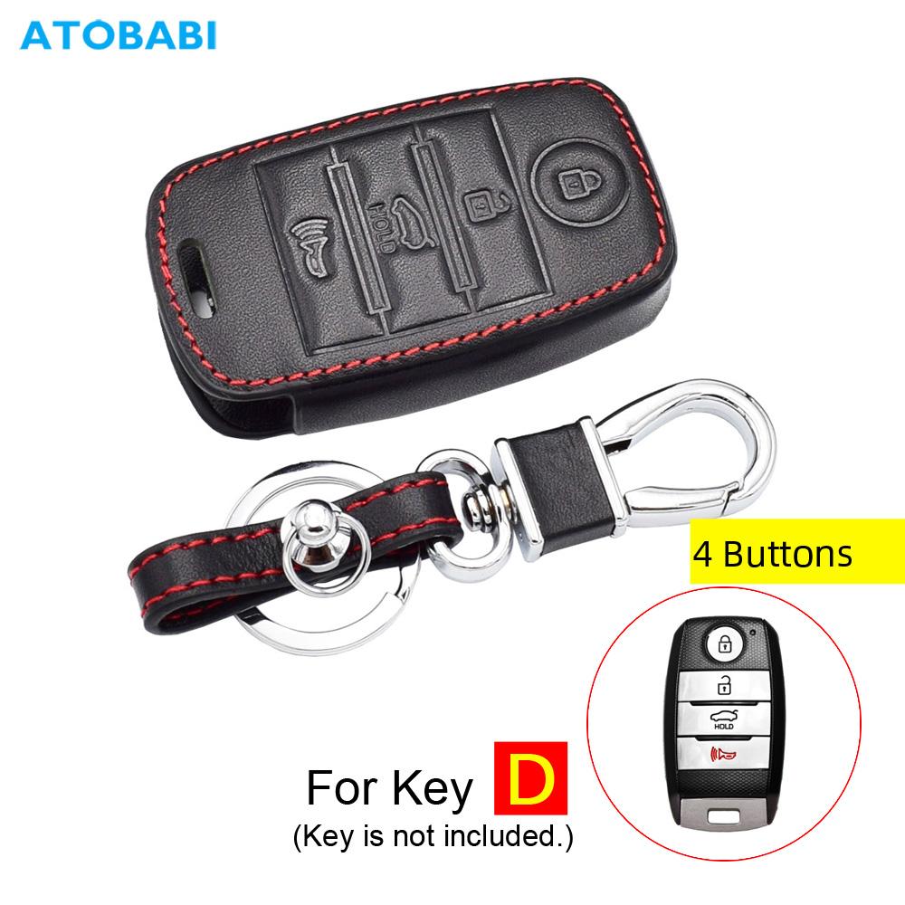 Leather Car Key Case Remote Key Cover For Kia Rio Sorento Optima Forte Niro Soul Sedona Sportage Ceed K3 Cerato Seltos Accessory