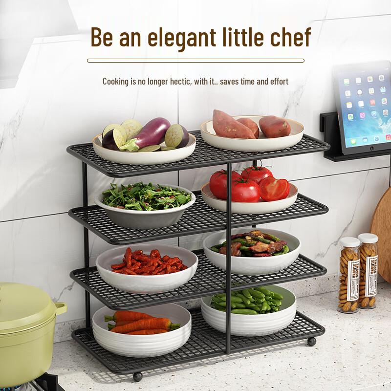 Gold Multifunctional 3-Tier Kitchen Prep Organizer