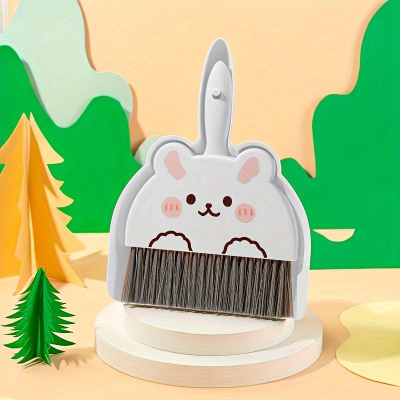 Cute Animal Mini Cleaning Brush and Dustpan Set Durable, Portable, Ideal Gift for Travel, Camping, and Home Use