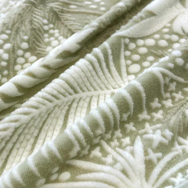 Winter Dickes Bedrucktes Milchsamt Vier-Teile-Set Bequem und Warm Kurzplüsch-Bettbezug 3-teiliges Set Kinderbettlaken