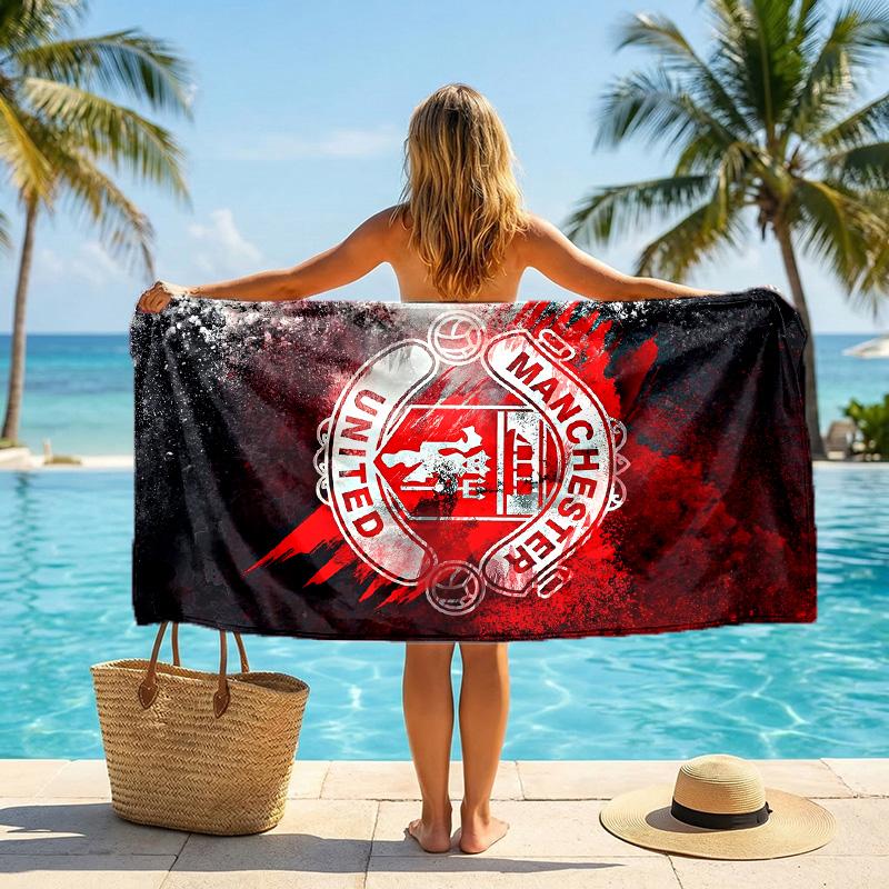 Asciugamano da Spiaggia Manchester United Morbido Microfibra Asciugamano Estivo Asciugatura Rapida Assorbente per Spiaggia Piscina Viaggio