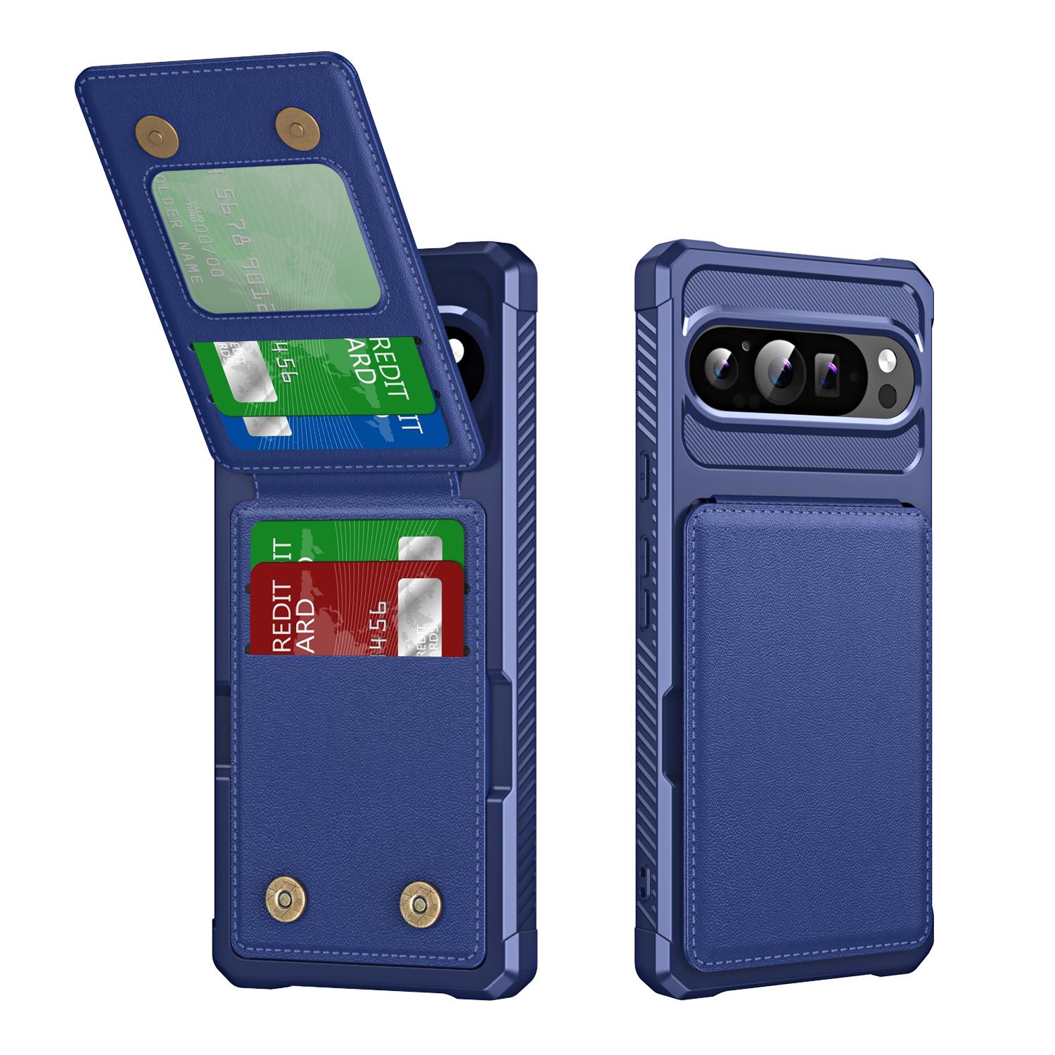 

For Google Pixel 10 Pro XL Case with Card Slot Kickstand PU Leather + TPU Phone Cover