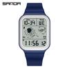 Sanda Astronaut Square Large Screen Unisex Multifunctional Watch with Detachable Strap