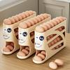 Plastic 4-Tier Automatic Rolling Egg Rack Anti-Drop Egg Holder Eggs Organizer for Kitchen