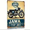 Vintage Jawa Type 351 Tin Sign Retro Motorcycle Wall Art With Distressed Finish Durable Metal Decor For Home Garage Cafe B