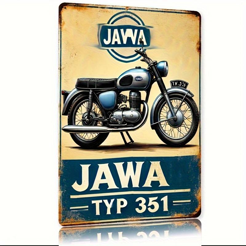 

Винтажная жестяная табличка Jawa Тип 351 Ретро Мотоцикл Настенное Искусство С Потертой Отделкой Прочный Металлический Декор Для Дома Гаража Кафе B 20x30cm（7.8x11.8inch）