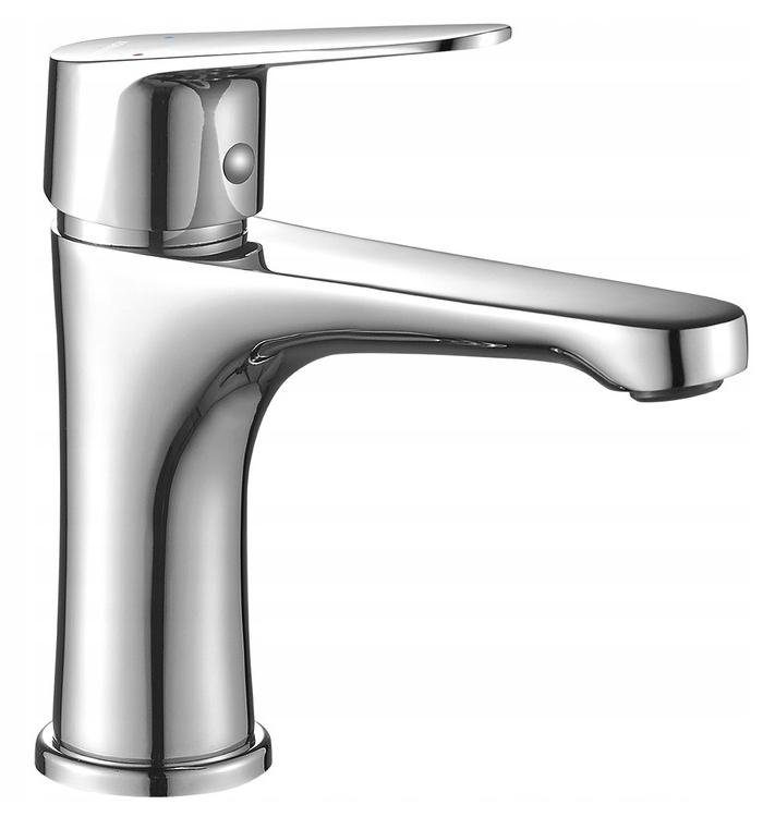 Sagra free-standing washbasin tap with chrome stopper