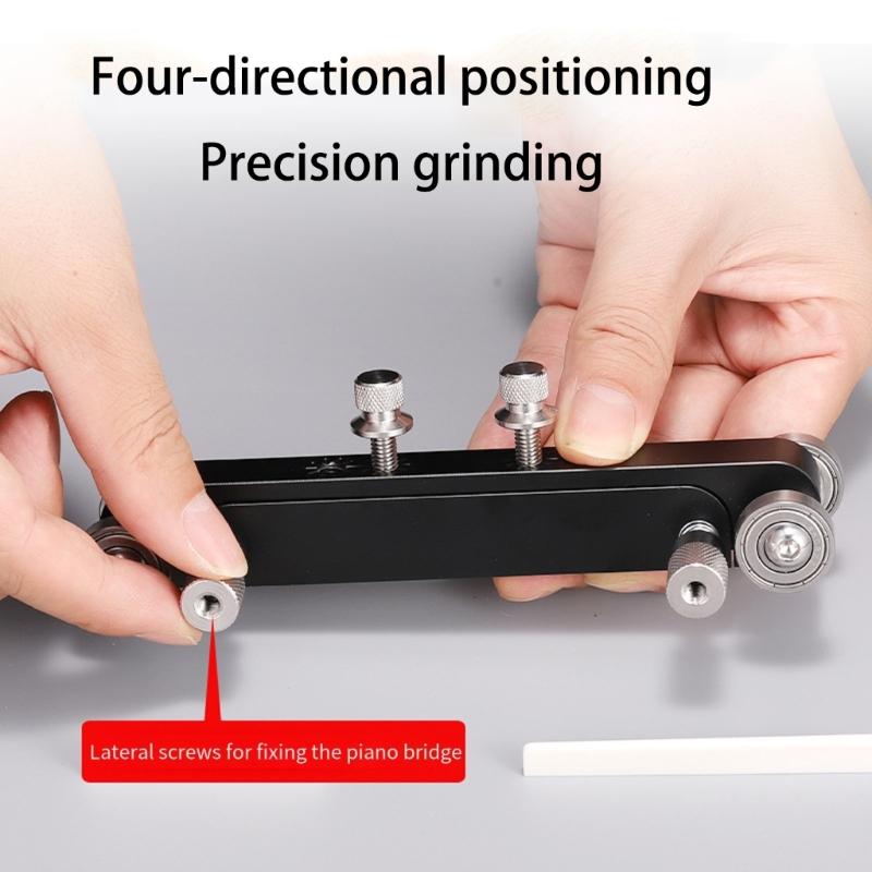 High Efficiency Guitar Bridge Sanding Tool For Smooth Adjustments Aluminum Alloys With 4 Way Positioning And Sandpaper