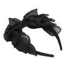 2PCS Black Mesh Bow Headband Fashionable Comfortable Princess Bow Headband for Women Bow Hairband Hair Accessories