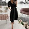 Women's Fashion V-neck Print Long Sleeve Bodycon Dress 2025