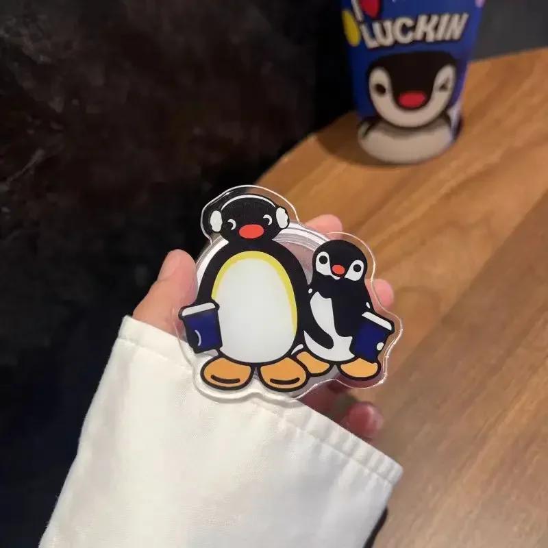 

Creative Portable Cartoon Penguin Phone Stand Cute Magnetic Airbag Mobile Desktop Folding Phone Holder For iPhone 16/15/14/13/12