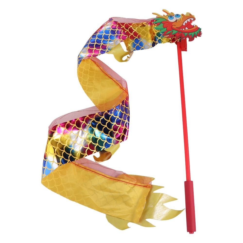 Creative Chinese Style Luminous Dragon Dance Lantern Cute Luminous Dragon Ribbon Dance Lantern Lucky 1M/2M Dragon Lantern Party 4inch