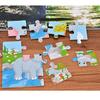 Bus Wooden Toys for Children Early Learning 3D Cartoon Animal Traffic Puzzle Kids Math Jigsaw