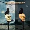 Solar Halloween Skull Stake Lights Decorations  Waterproof Resin Skeleton  Decor for Outside Yard Garden Lawn