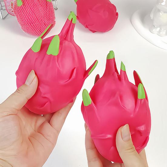1/2Pcs Simulation Dragon Fruit Squeeze Toy Stress Relief Dragonfruit Squeeze Toy Decompression Fruit Shape Sensory Fidget Toy