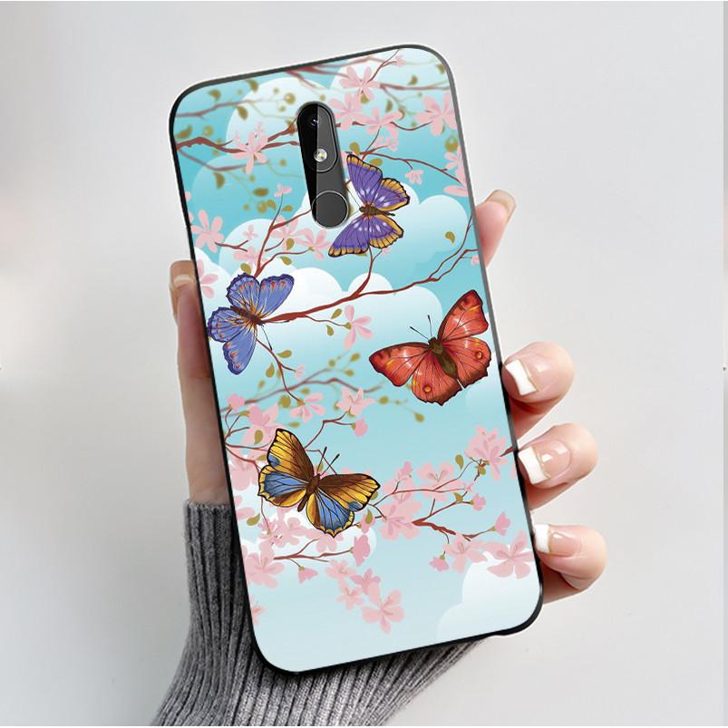 Phone Case For Nokia 3.2 TA-1156 TA-1159 TA-1164 Nokia 4.2 TA-1157 Case Fashion Butterfly Flowers Slim Black Soft Silicone Cover
