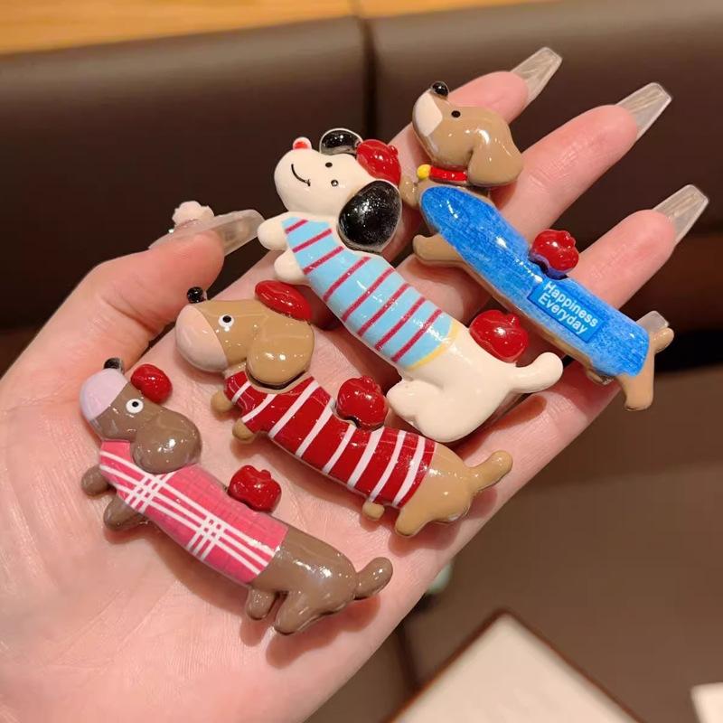 Cute Puppy Dog Duckbill Clip Hairpins New Trendy Ins Side Bang Hair Clip Barrettes For Girls Hair Accessories Cartoon Headwear