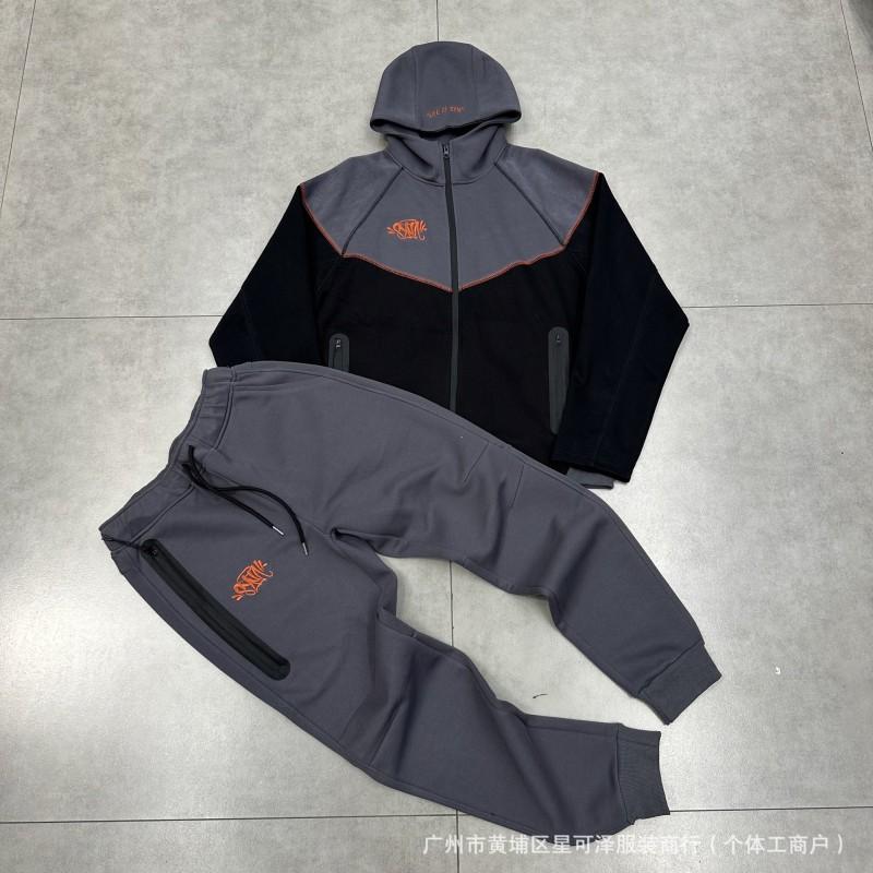 Synaworld X UKDRIPDRILL Mens Tracksuit Hip Hop Street Style Long Sleeve Top Pants Set Casual Outwear