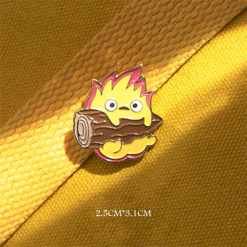 Anime Cartoon Flame Brooch - Cute, Versatile, and Funny Accessory for Students