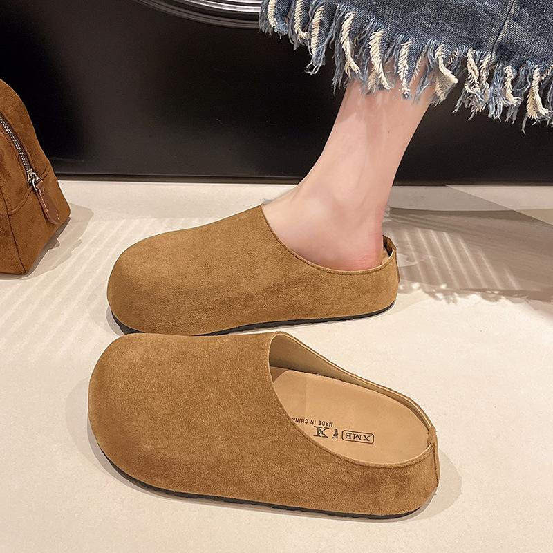 

5 см толстая подошва туфли Boken мешок голова полутапочки женская летняя одежда 2025 весна новые ретро уродливые тапочки Boken 35 жёлтый