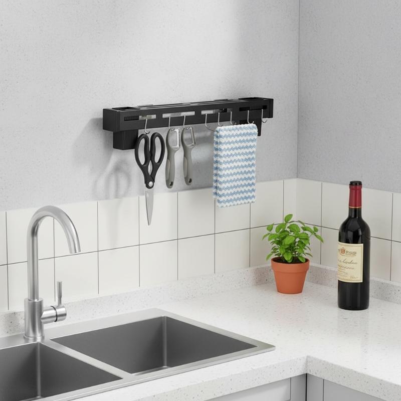 Stainless Steel Knife Holder Chopstick Holder Multi-Functional Knife Storage Rack Wall-Mounted Kitchen Rack