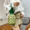 Women's Pineapple Purse Novelty Summer Bag Crossbody Shoulder Handbag Hawaiian PU Leather Rivets Chain Strap Tote for Girls