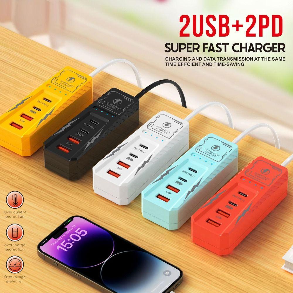4 Ports USB Charger Socket Multi Ports Wall Charger New Phone Power Strip