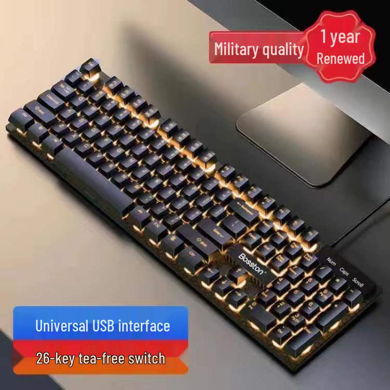 Gaming Style USB Keyboard and Mouse Set with Backlit Mechanical Feel for Desktop and Laptop