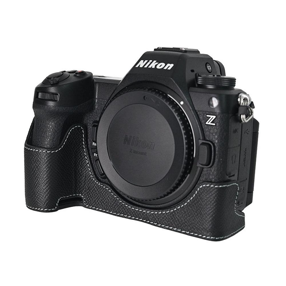 Z6III Palm Print Genuine Leather Camera Half Body Case For Nikon Z6III Z63 Battery Opening Bottom Cover With Strap