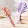 2-in-1 Long Handle Scalp Scrubber & Massage Brush with Soft Rubber Coarse Teeth for Shower