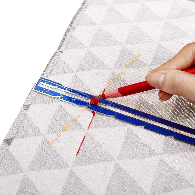 3 Pieces of 5-in-1 Sliding Gauge Measuring Sewing Ruler Tool for Sewing Quilting 55KF