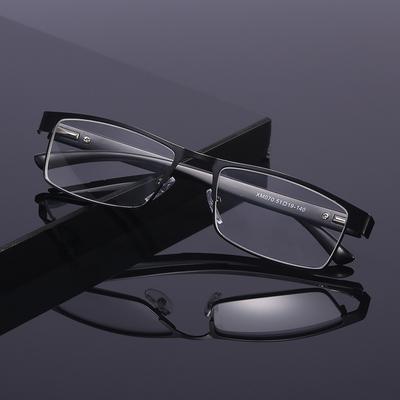 New Fashion Classic Business Reading Glasses for Men Metal Readers Eyewear Ultra Light Resin Lens Presbyopia Glasses +1.0~+4.0