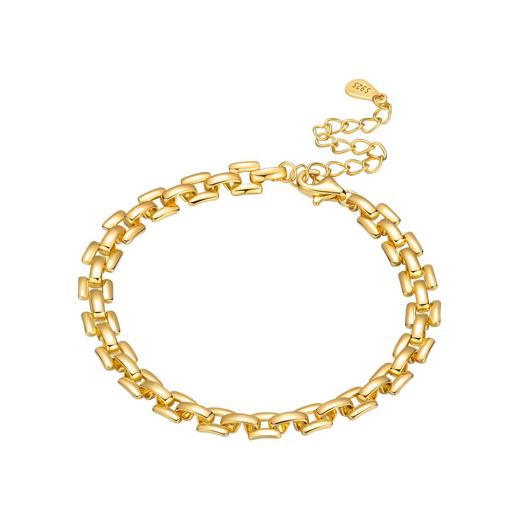 New 925 Silver Exquisite Golden Starry Bracelet Chain Link Women Bracelet Birthday Festival Jewelry Gifts