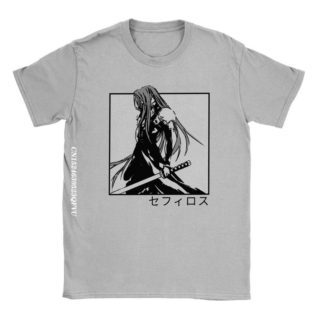 Sephiroth Ffvii Final Fantasy Oversized T-shirt För Män Bomull Fantastisk T-shirt Harajuku T-shirts Grafiska Kläder Unik