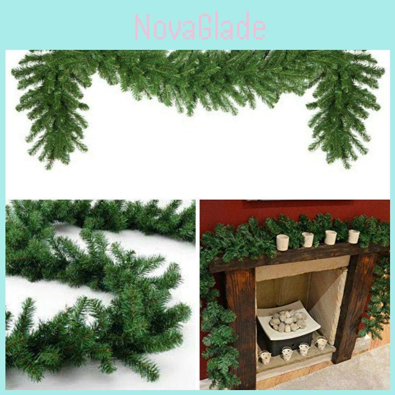 Luxurious Artificial Pine Spruce Christmas Garland Wreath For Home Wall Decor 2.7m