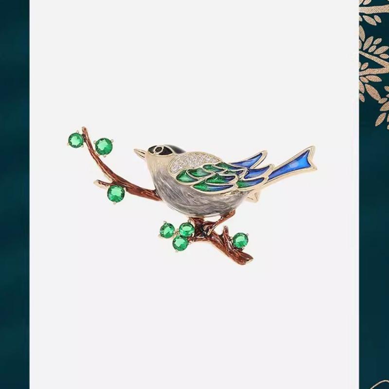 Chinese-style Magpie Enamel Brooch, High-end Women's Exquisite Bird Personalized Brooch