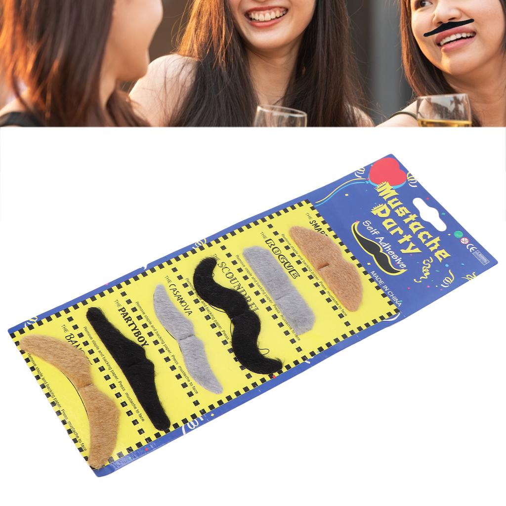 6 ks Samolepicí Novinka Knír Individualizovaný Kostým Falešné Kníry Samolepky