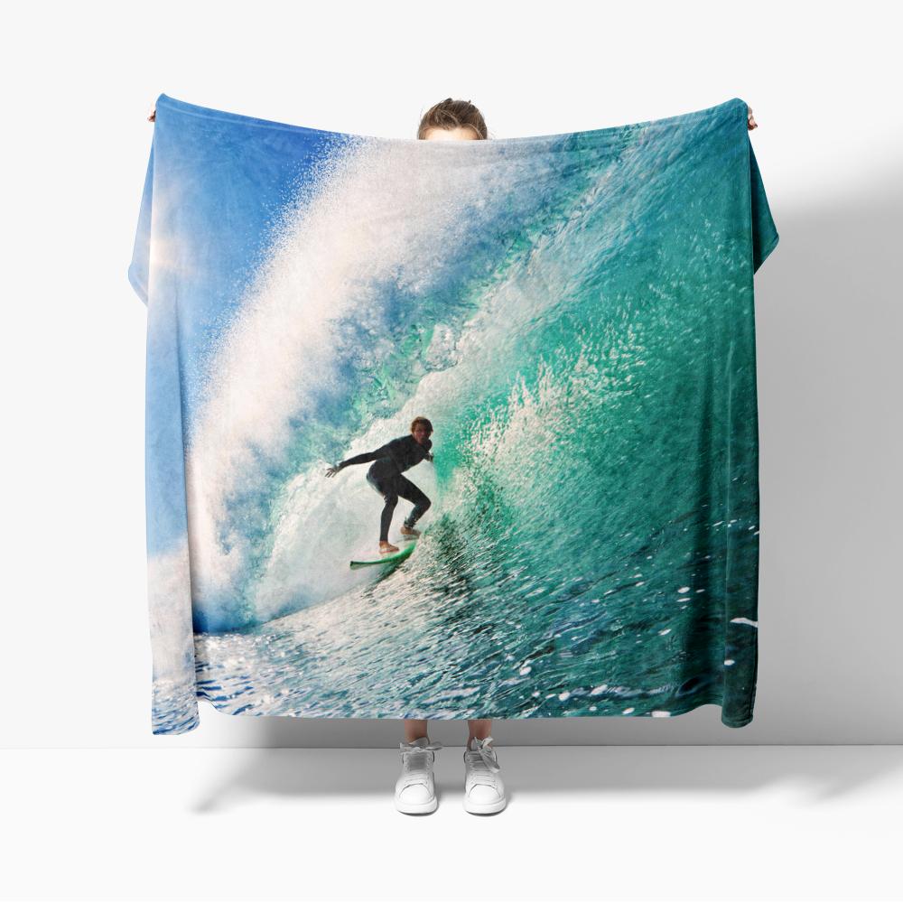 The Great Wave off Kanagawa Flannel Blanket for Sofa Decoration Art Out Door Decoration Sea Surf Blanket Throw Blankets For Bed