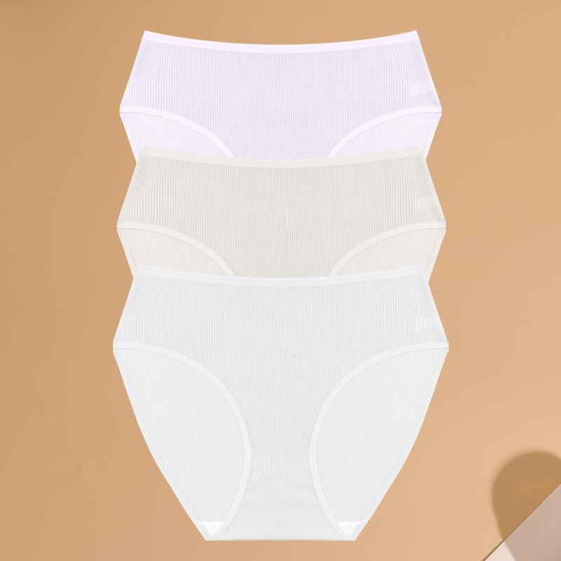 

FINETOO 3 шт. женские трусы со средней посадкой, сексуальное дышащее нижнее белье, высокие эластичные спортивные трусики для девочек, удобное однотонное нижнее белье XL&3pcs