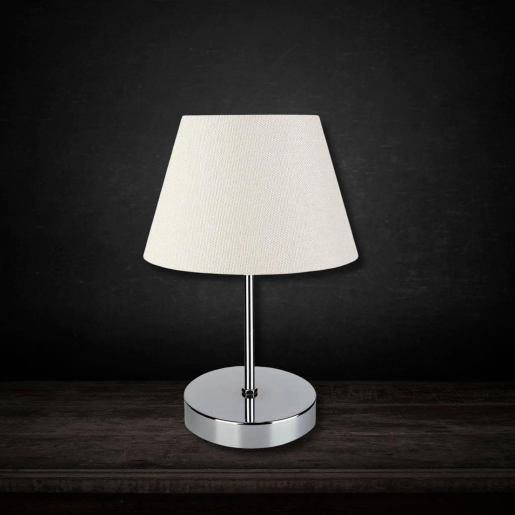 

Northern Chrome Body Lampshade Cream Fleece Headboard Lampshade Bedroom