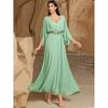 New Arrival Middle East Dubai Sexy V-neck Hand-Stitched Diamond Swing Dress Hand Sewn Diamond Dress