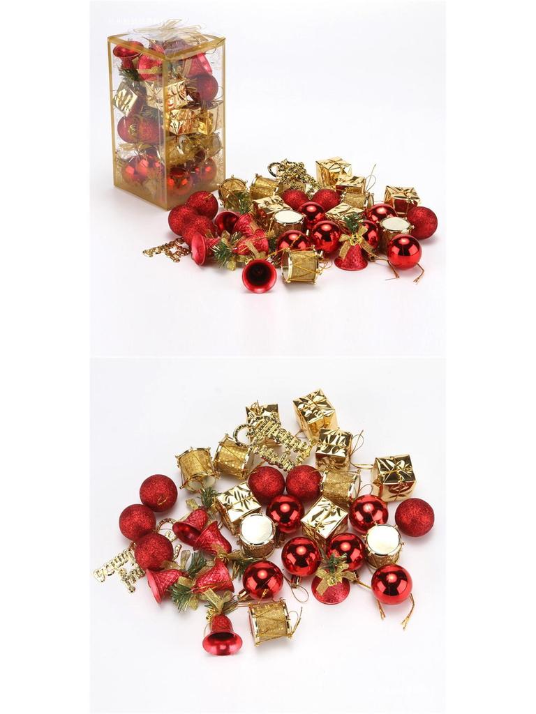 Gold Christmas Bells & Silk Florals: European & American Style Tree Ornaments & Hanging Decor