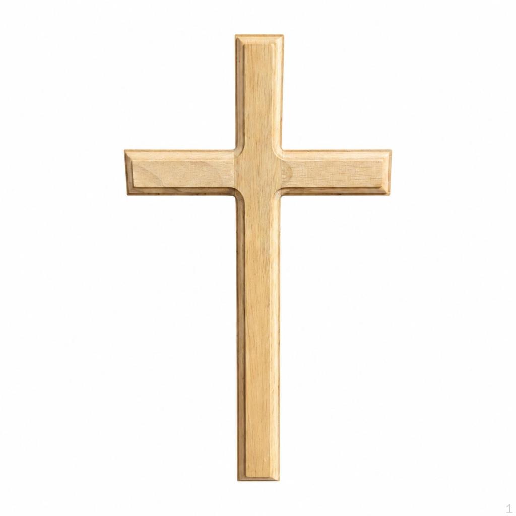 Wooden Wall Cross Smooth Polished Angled Edges 25CM Red