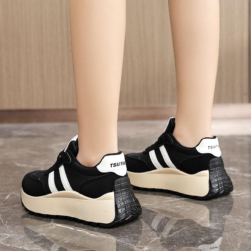 Women Sneakers Spring Thick Bottom Women Shoes 2025 Summer Casual Patchwork Leather Sneakers Femme Outdoor Casual Shoes Ladies